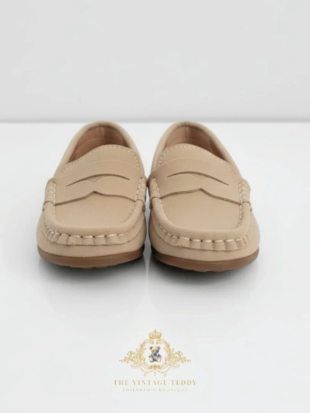 NWT Handsome Boys Vintage Style Classic Loafers Cute Children's Shoes Tan 1